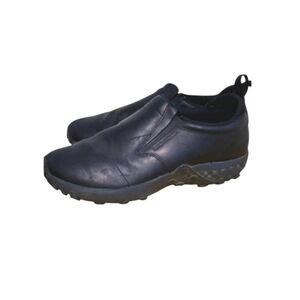 Merrell Leather Jungle Moc Slip On Loafer Casual Dress Walk Shoe Black Man 10.5